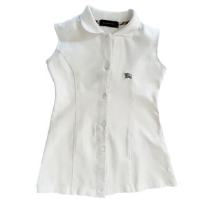Authentic Burberry® Girl's👧 White Nova Check Polo Dress Size 4/Age 3
